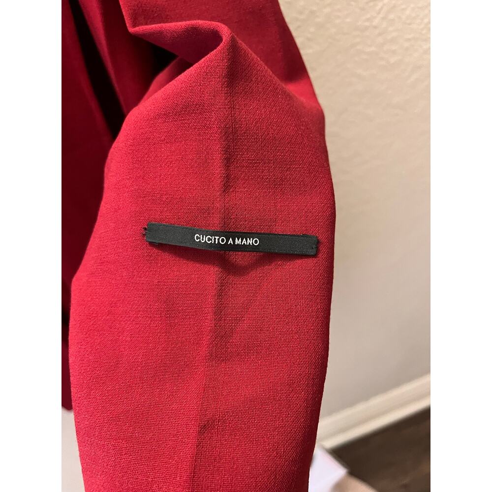 Marina Rinaldi Chiaro Red Wool Open Front Drape Jacket Italy Plus Size 21 NWT - Picture 7 of 11